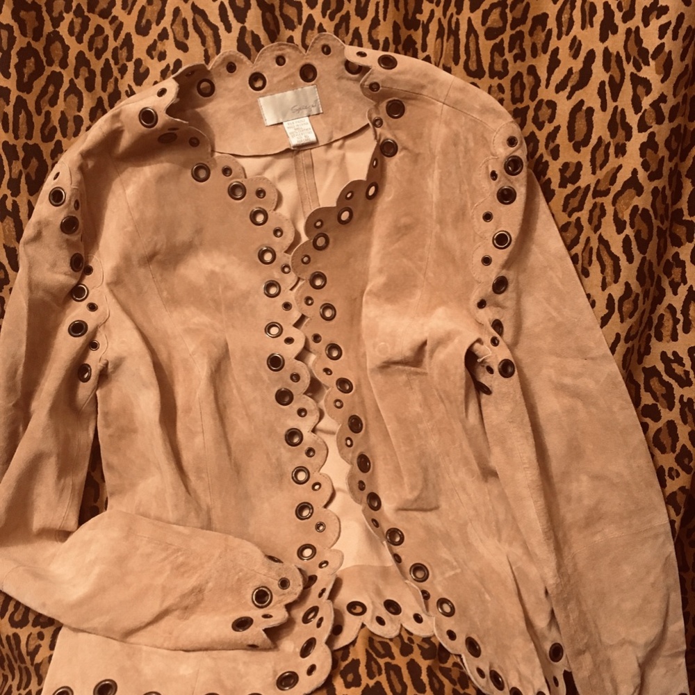 Soft Suede Jacket w Bronze Grommet Accents